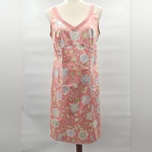 Sigrid Olsen Sport Sleevless‎ Vneck Cream & Blush Pink Sheath Dress Size 8